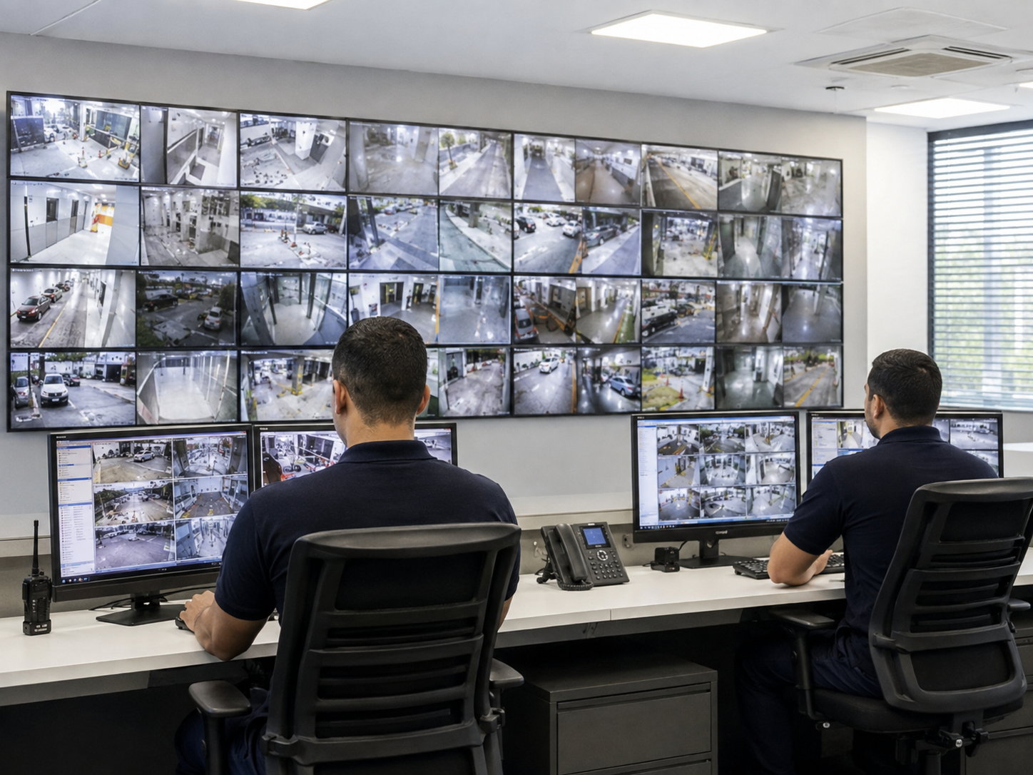 Câmeras de segurança instaladas em residência contemporânea